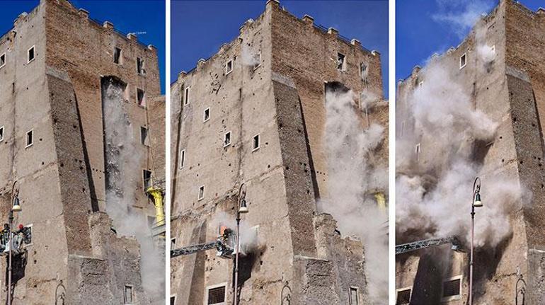 Roma'da tarihi kule çöktü! Enkazdan 11 saat sonra sağ kurtarıldı, kalbine yenik düştü