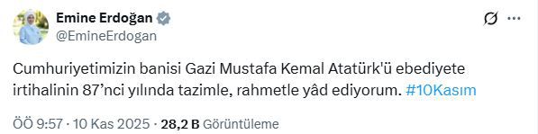 Emine Erdoğan, Mustafa Kemal Atatürk'ü andı; herkes kullandığı kelimenin anlamını aratıyor