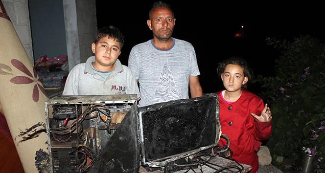 Evi yanan aile yardım eli bekliyor